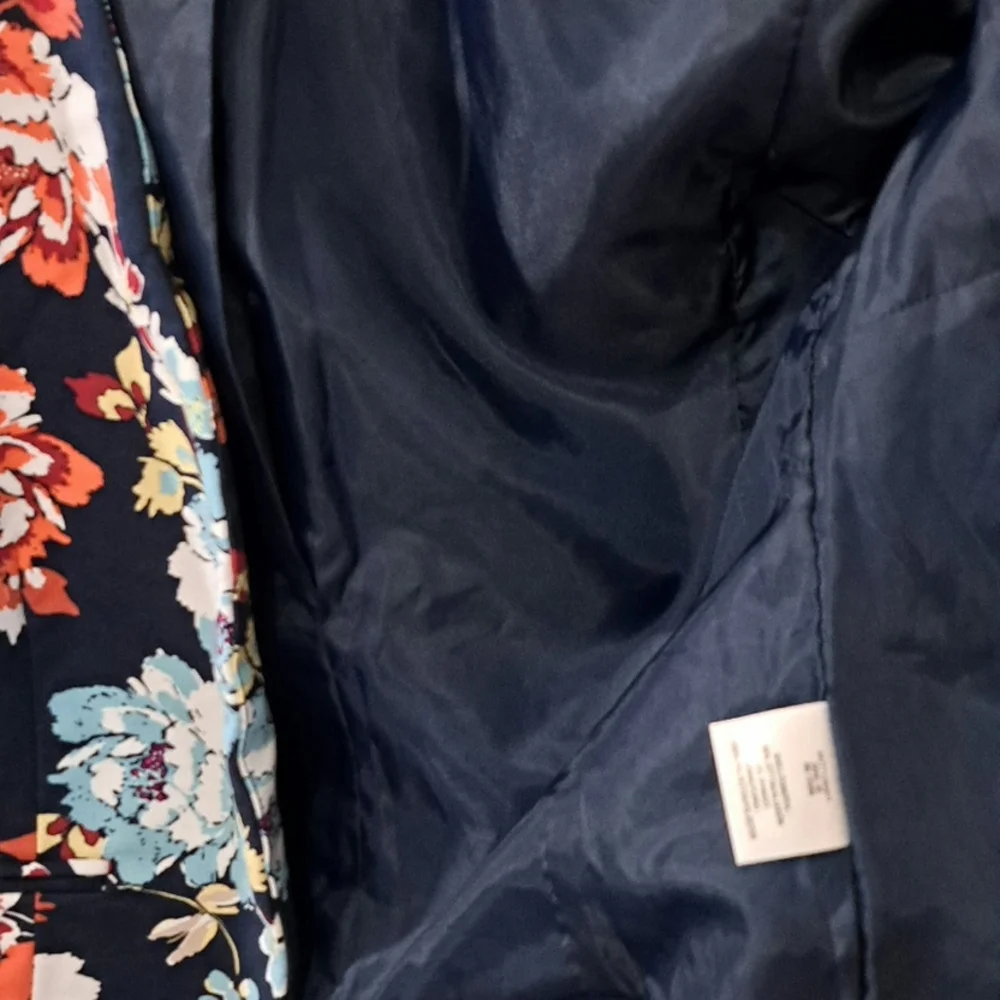 Simply Styled Floral blazer navy red blue Size M